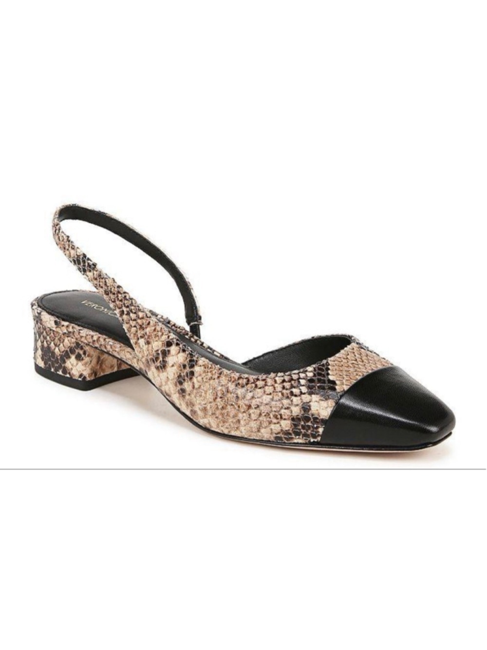 New Veronica Beard Cecile Slingback Pumps 7.5 Beige Black - Picture 3 of 8